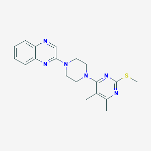 molecular formula C19H22N6S B6443309 2-{4-[5,6-dimethyl-2-(methylsulfanyl)pyrimidin-4-yl]piperazin-1-yl}quinoxaline CAS No. 2548980-85-2
