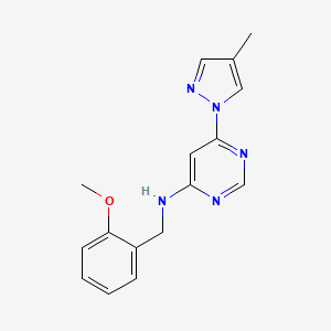 molecular formula C16H17N5O B6443337 N-[(2-methoxyphenyl)methyl]-6-(4-methyl-1H-pyrazol-1-yl)pyrimidin-4-amine CAS No. 2548993-93-5