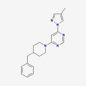 molecular formula C20H23N5 B6443341 4-(4-benzylpiperidin-1-yl)-6-(4-methyl-1H-pyrazol-1-yl)pyrimidine CAS No. 2549064-59-5