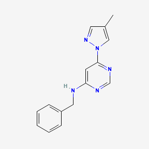 molecular formula C15H15N5 B6443343 N-benzyl-6-(4-methyl-1H-pyrazol-1-yl)pyrimidin-4-amine CAS No. 2549028-03-5