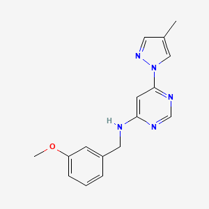 molecular formula C16H17N5O B6443347 N-[(3-methoxyphenyl)methyl]-6-(4-methyl-1H-pyrazol-1-yl)pyrimidin-4-amine CAS No. 2548981-16-2