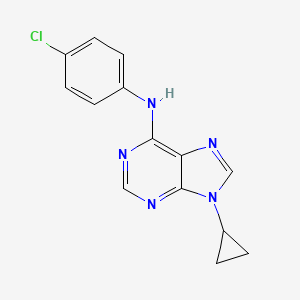 molecular formula C14H12ClN5 B6443365 N-(4-chlorophenyl)-9-cyclopropyl-9H-purin-6-amine CAS No. 2640934-27-4