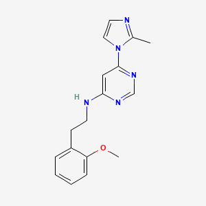molecular formula C17H19N5O B6443440 N-[2-(2-methoxyphenyl)ethyl]-6-(2-methyl-1H-imidazol-1-yl)pyrimidin-4-amine CAS No. 2549034-85-5