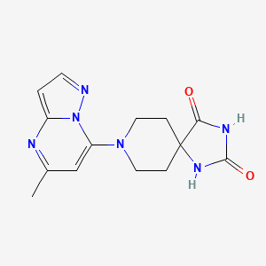 molecular formula C14H16N6O2 B6443441 8-{5-methylpyrazolo[1,5-a]pyrimidin-7-yl}-1,3,8-triazaspiro[4.5]decane-2,4-dione CAS No. 2549044-60-0