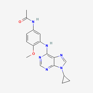 molecular formula C17H18N6O2 B6443454 N-{3-[(9-cyclopropyl-9H-purin-6-yl)amino]-4-methoxyphenyl}acetamide CAS No. 2640861-87-4