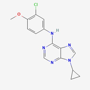 molecular formula C15H14ClN5O B6443467 N-(3-chloro-4-methoxyphenyl)-9-cyclopropyl-9H-purin-6-amine CAS No. 2640866-10-8