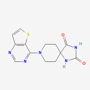 molecular formula C13H13N5O2S B6443473 8-{thieno[3,2-d]pyrimidin-4-yl}-1,3,8-triazaspiro[4.5]decane-2,4-dione CAS No. 2548986-37-2
