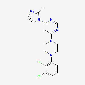 molecular formula C18H18Cl2N6 B6443478 4-[4-(2,3-dichlorophenyl)piperazin-1-yl]-6-(2-methyl-1H-imidazol-1-yl)pyrimidine CAS No. 2548986-64-5