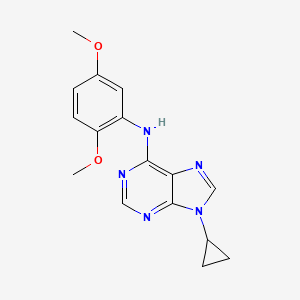molecular formula C16H17N5O2 B6443486 9-cyclopropyl-N-(2,5-dimethoxyphenyl)-9H-purin-6-amine CAS No. 2640967-54-8