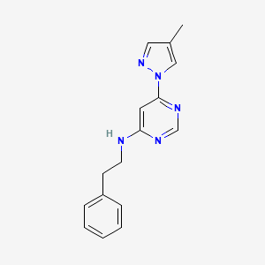 molecular formula C16H17N5 B6443518 6-(4-methyl-1H-pyrazol-1-yl)-N-(2-phenylethyl)pyrimidin-4-amine CAS No. 2549019-83-0