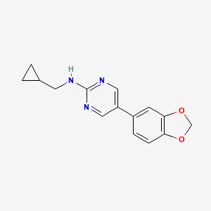 molecular formula C15H15N3O2 B6443521 5-(2H-1,3-benzodioxol-5-yl)-N-(cyclopropylmethyl)pyrimidin-2-amine CAS No. 2548985-80-2