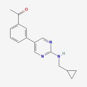 molecular formula C16H17N3O B6443526 1-(3-{2-[(cyclopropylmethyl)amino]pyrimidin-5-yl}phenyl)ethan-1-one CAS No. 2549023-51-8