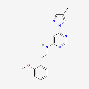 molecular formula C17H19N5O B6443539 N-[2-(2-methoxyphenyl)ethyl]-6-(4-methyl-1H-pyrazol-1-yl)pyrimidin-4-amine CAS No. 2549019-88-5