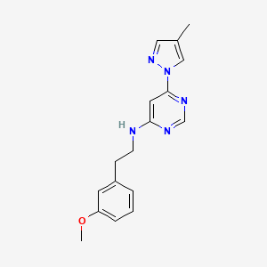 molecular formula C17H19N5O B6443541 N-[2-(3-methoxyphenyl)ethyl]-6-(4-methyl-1H-pyrazol-1-yl)pyrimidin-4-amine CAS No. 2549018-04-2
