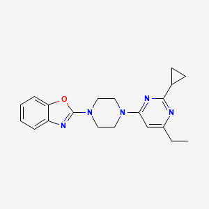 molecular formula C20H23N5O B6443554 2-[4-(2-cyclopropyl-6-ethylpyrimidin-4-yl)piperazin-1-yl]-1,3-benzoxazole CAS No. 2548979-55-9