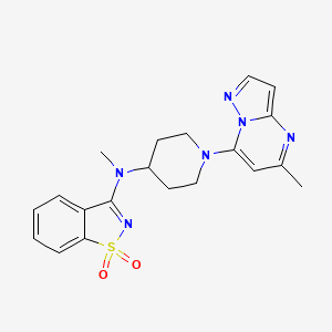 3-[methyl(1-{5-methylpyrazolo[1,5-a]pyrimidin-7-yl}piperidin-4-yl)amino]-1??,2-benzothiazole-1,1-dione