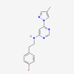 molecular formula C16H16FN5 B6443567 N-[2-(4-fluorophenyl)ethyl]-6-(4-methyl-1H-pyrazol-1-yl)pyrimidin-4-amine CAS No. 2549018-10-0