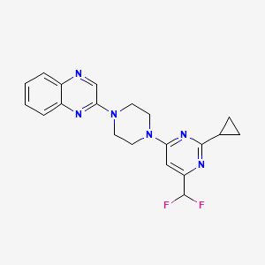 molecular formula C20H20F2N6 B6443574 2-{4-[2-cyclopropyl-6-(difluoromethyl)pyrimidin-4-yl]piperazin-1-yl}quinoxaline CAS No. 2640896-91-7
