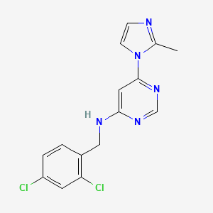N-[(2,4-dichlorophenyl)methyl]-6-(2-methyl-1H-imidazol-1-yl)pyrimidin-4-amine