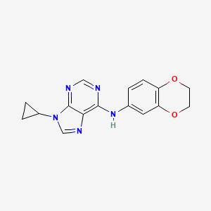 molecular formula C16H15N5O2 B6443587 9-cyclopropyl-N-(2,3-dihydro-1,4-benzodioxin-6-yl)-9H-purin-6-amine CAS No. 2640962-56-5