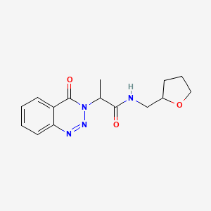 molecular formula C15H18N4O3 B6443615 2-(4-oxo-3,4-dihydro-1,2,3-benzotriazin-3-yl)-N-[(oxolan-2-yl)methyl]propanamide CAS No. 1234943-56-6