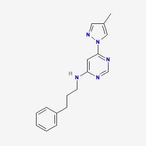 6-(4-methyl-1H-pyrazol-1-yl)-N-(3-phenylpropyl)pyrimidin-4-amine