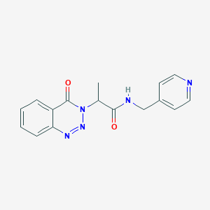 molecular formula C16H15N5O2 B6443647 2-(4-oxo-3,4-dihydro-1,2,3-benzotriazin-3-yl)-N-[(pyridin-4-yl)methyl]propanamide CAS No. 1235649-68-9