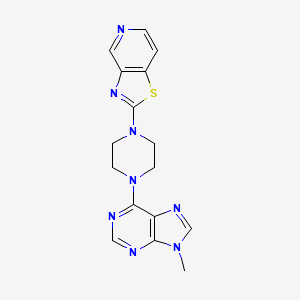 molecular formula C16H16N8S B6443648 9-methyl-6-(4-{[1,3]thiazolo[4,5-c]pyridin-2-yl}piperazin-1-yl)-9H-purine CAS No. 2548983-29-3