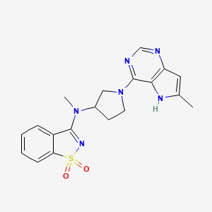 molecular formula C19H20N6O2S B6443654 3-[methyl(1-{6-methyl-5H-pyrrolo[3,2-d]pyrimidin-4-yl}pyrrolidin-3-yl)amino]-1??,2-benzothiazole-1,1-dione CAS No. 2549041-16-7