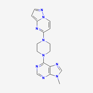 9-methyl-6-(4-{pyrazolo[1,5-a]pyrimidin-5-yl}piperazin-1-yl)-9H-purine