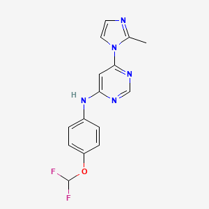 molecular formula C15H13F2N5O B6443681 N-[4-(difluoromethoxy)phenyl]-6-(2-methyl-1H-imidazol-1-yl)pyrimidin-4-amine CAS No. 2549038-89-1
