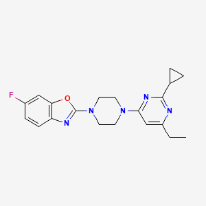 molecular formula C20H22FN5O B6443682 2-[4-(2-cyclopropyl-6-ethylpyrimidin-4-yl)piperazin-1-yl]-6-fluoro-1,3-benzoxazole CAS No. 2548983-40-8