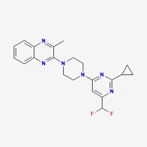 molecular formula C21H22F2N6 B6443704 2-{4-[2-cyclopropyl-6-(difluoromethyl)pyrimidin-4-yl]piperazin-1-yl}-3-methylquinoxaline CAS No. 2640961-48-2
