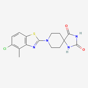 molecular formula C15H15ClN4O2S B6443735 8-(5-chloro-4-methyl-1,3-benzothiazol-2-yl)-1,3,8-triazaspiro[4.5]decane-2,4-dione CAS No. 2549033-79-4