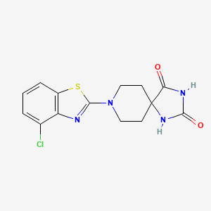 molecular formula C14H13ClN4O2S B6443742 8-(4-chloro-1,3-benzothiazol-2-yl)-1,3,8-triazaspiro[4.5]decane-2,4-dione CAS No. 2549046-64-0