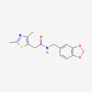 molecular formula C15H16N2O3S B6443781 N-[(2H-1,3-benzodioxol-5-yl)methyl]-2-(2,4-dimethyl-1,3-thiazol-5-yl)acetamide CAS No. 1235001-78-1