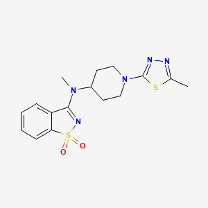 molecular formula C16H19N5O2S2 B6443782 3-{methyl[1-(5-methyl-1,3,4-thiadiazol-2-yl)piperidin-4-yl]amino}-1??,2-benzothiazole-1,1-dione CAS No. 2549007-52-3