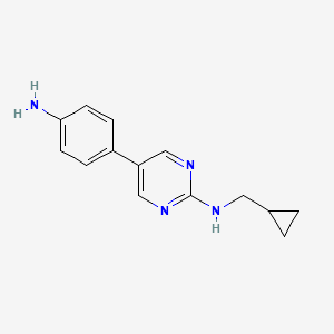 molecular formula C14H16N4 B6443788 5-(4-aminophenyl)-N-(cyclopropylmethyl)pyrimidin-2-amine CAS No. 2640970-52-9