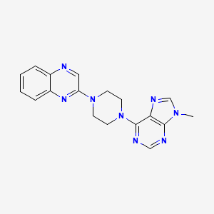 molecular formula C18H18N8 B6443812 2-[4-(9-methyl-9H-purin-6-yl)piperazin-1-yl]quinoxaline CAS No. 2549042-52-4