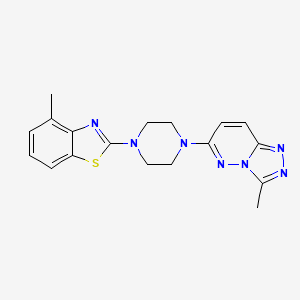 molecular formula C18H19N7S B6443819 4-methyl-2-(4-{3-methyl-[1,2,4]triazolo[4,3-b]pyridazin-6-yl}piperazin-1-yl)-1,3-benzothiazole CAS No. 2640966-12-5