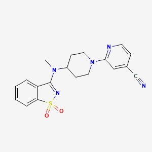 2-{4-[(1,1-dioxo-1??,2-benzothiazol-3-yl)(methyl)amino]piperidin-1-yl}pyridine-4-carbonitrile