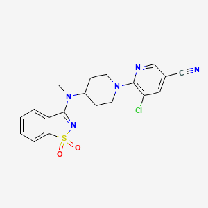 molecular formula C19H18ClN5O2S B6443852 5-chloro-6-{4-[(1,1-dioxo-1??,2-benzothiazol-3-yl)(methyl)amino]piperidin-1-yl}pyridine-3-carbonitrile CAS No. 2548986-84-9