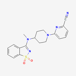 molecular formula C19H19N5O2S B6443869 6-{4-[(1,1-dioxo-1??,2-benzothiazol-3-yl)(methyl)amino]piperidin-1-yl}pyridine-2-carbonitrile CAS No. 2549053-64-5