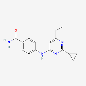 molecular formula C16H18N4O B6443874 4-[(2-cyclopropyl-6-ethylpyrimidin-4-yl)amino]benzamide CAS No. 2548983-24-8