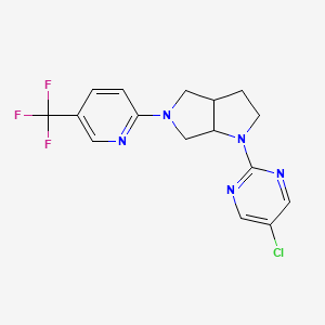 molecular formula C16H15ClF3N5 B6443900 5-chloro-2-{5-[5-(trifluoromethyl)pyridin-2-yl]-octahydropyrrolo[3,4-b]pyrrol-1-yl}pyrimidine CAS No. 2548976-40-3