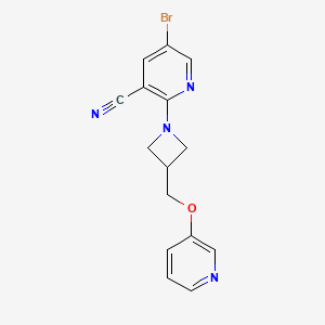 molecular formula C15H13BrN4O B6443922 5-bromo-2-{3-[(pyridin-3-yloxy)methyl]azetidin-1-yl}pyridine-3-carbonitrile CAS No. 2640966-25-0