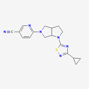 molecular formula C17H18N6S B6443928 6-[1-(3-cyclopropyl-1,2,4-thiadiazol-5-yl)-octahydropyrrolo[2,3-c]pyrrol-5-yl]pyridine-3-carbonitrile CAS No. 2640956-99-4