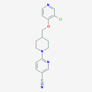 molecular formula C17H17ClN4O B6443933 6-(4-{[(3-chloropyridin-4-yl)oxy]methyl}piperidin-1-yl)pyridine-3-carbonitrile CAS No. 2549029-88-9