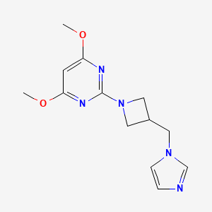 molecular formula C13H17N5O2 B6443939 2-{3-[(1H-imidazol-1-yl)methyl]azetidin-1-yl}-4,6-dimethoxypyrimidine CAS No. 2549006-80-4
