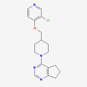 3-chloro-4-[(1-{5H,6H,7H-cyclopenta[d]pyrimidin-4-yl}piperidin-4-yl)methoxy]pyridine